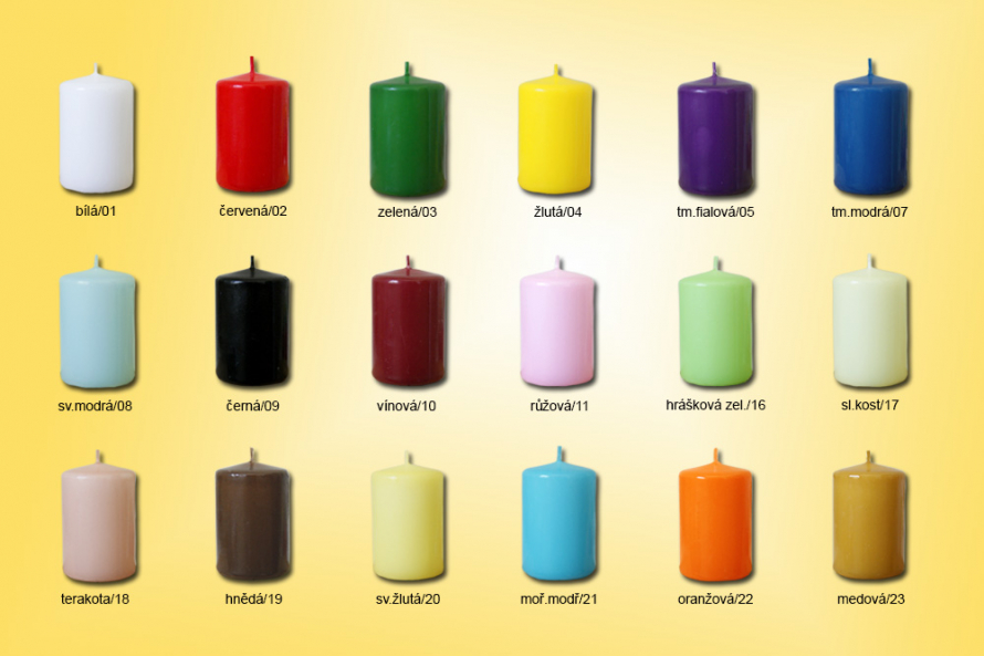 Svíčky krychle klasické barvy