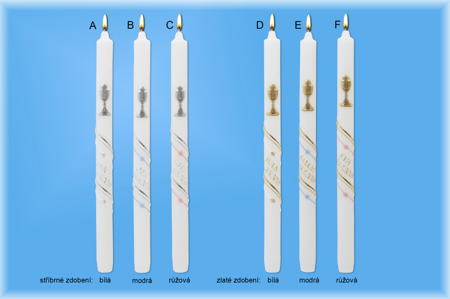 Svíce k 1.sv.přijímání 1063 se jménem