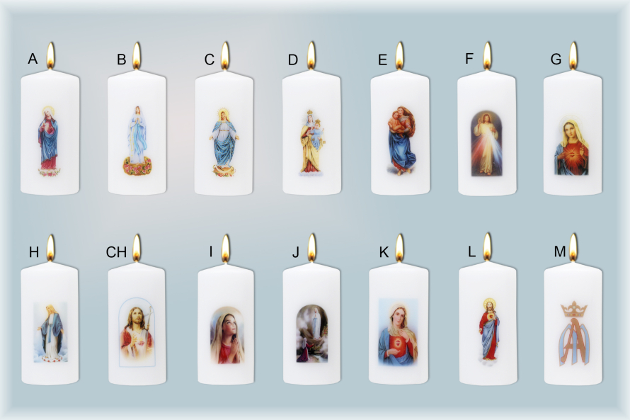 Svíce válec 50x100mm se sv. motivem