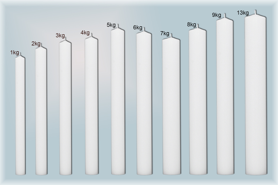 Hladké dlouhé svíce II. bílá/01