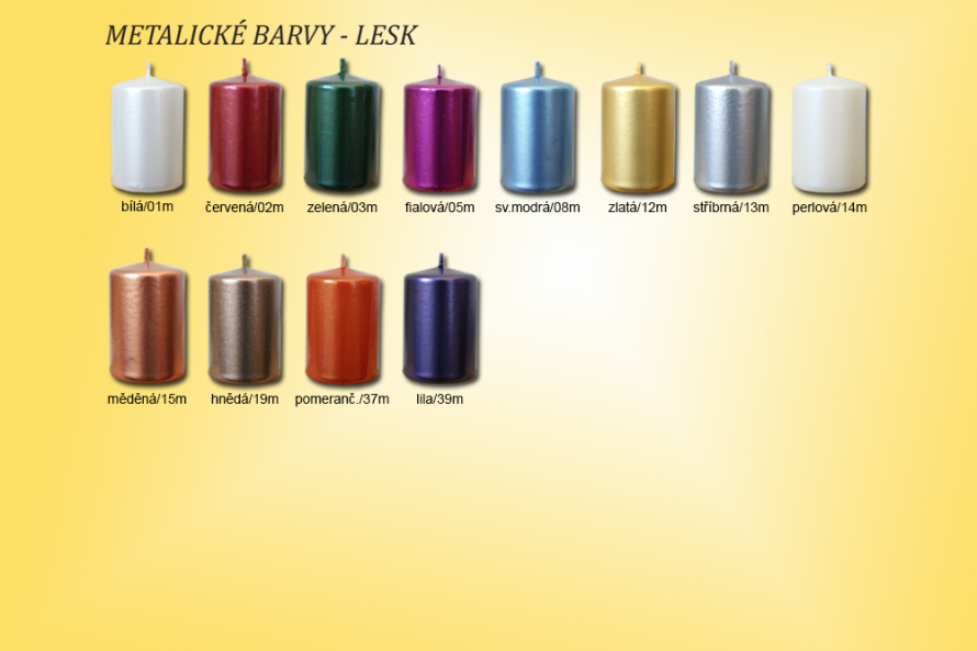 Svíčky válce Ø40mm metal