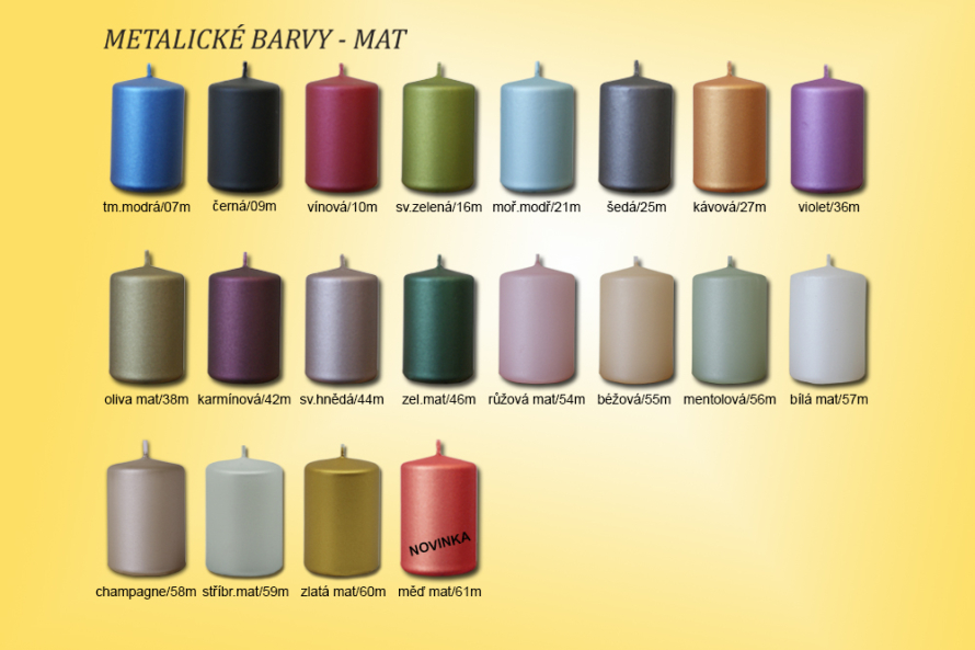 Svíčky válce Ø40mm metal