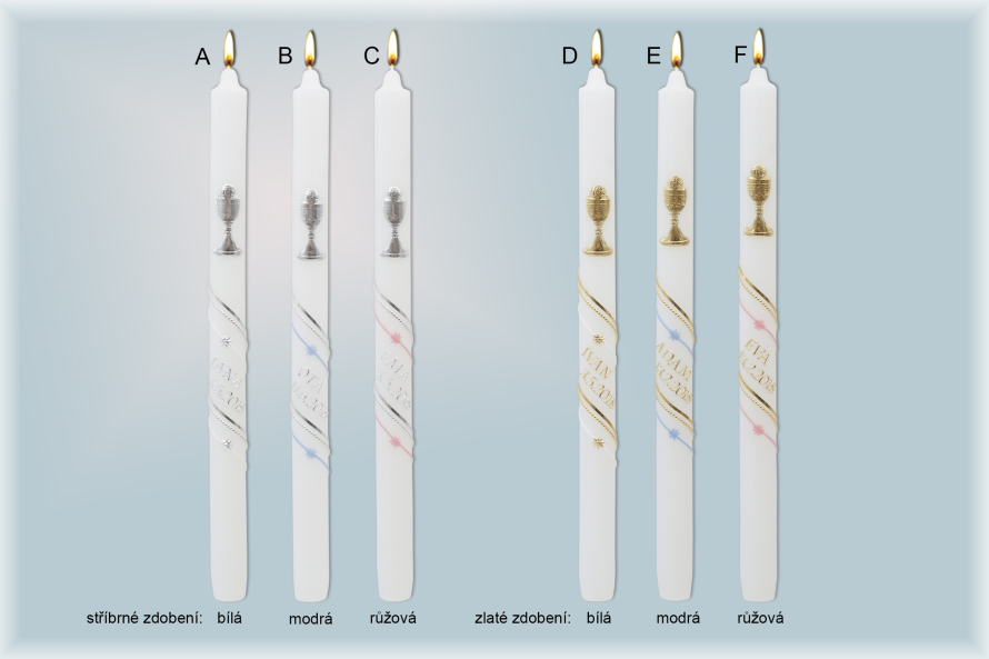 Svíce k 1.sv.přijímání 1063 se jménem