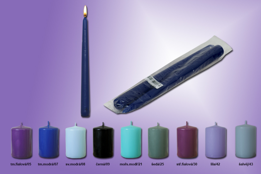 Kužely 22x250mm modré odstíny (2ks/bal.)