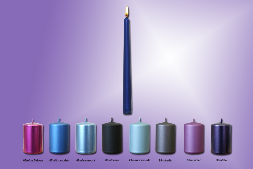 Kužel 22x250mm metal modré odstíny