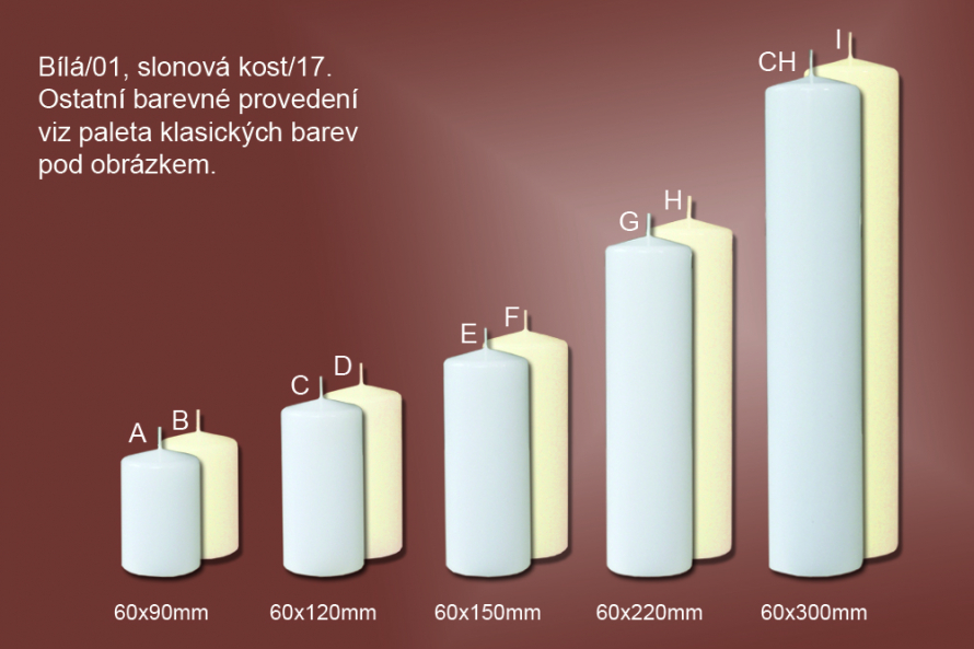 Svíčky válce Ø60mm