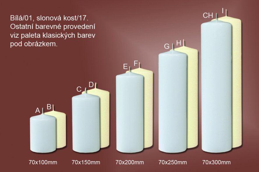 Svíčky válce Ø70mm