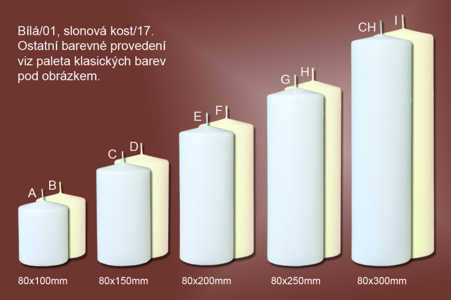 Svíčky válce Ø80mm