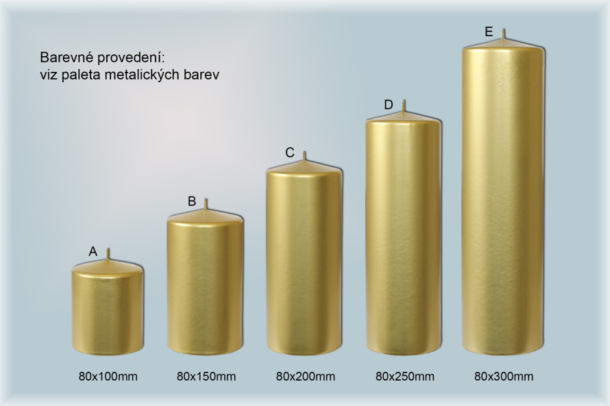 Svíčky válce Ø80mm metal