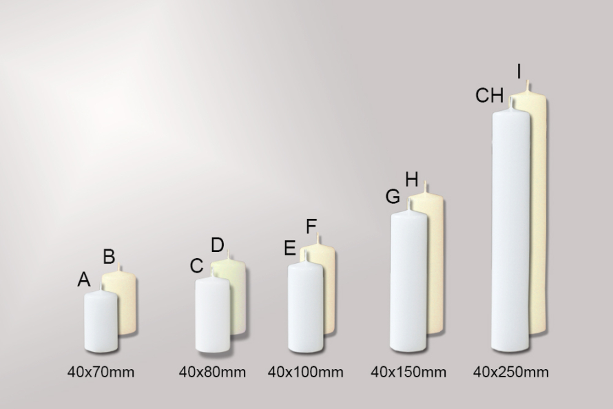 Svíčky válce Ø40mm - Gastro