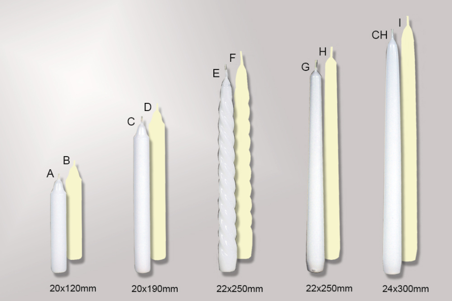 Stolní a kuželové svíčky - Gastro