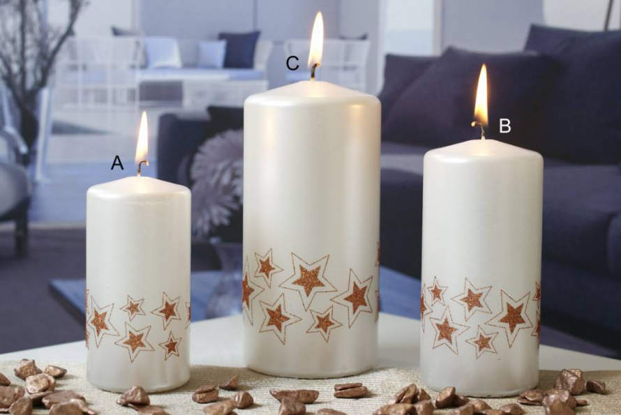 Svíčka "Starlight" bílá/01m+měděná "DOPRODEJ"