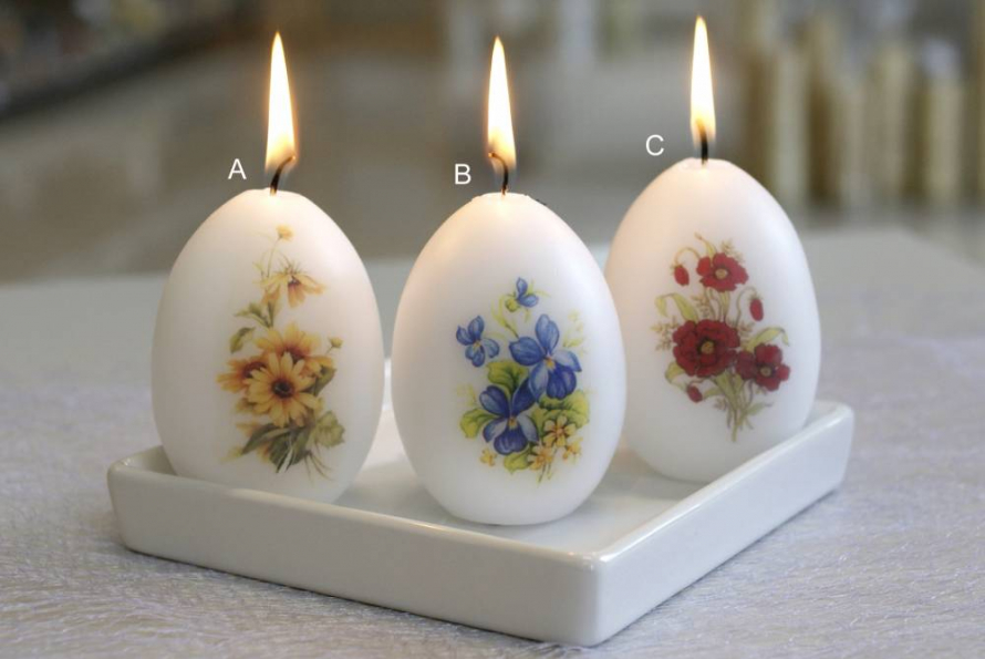 Svíčka vajíčko "Vůně květin" 60x90mm