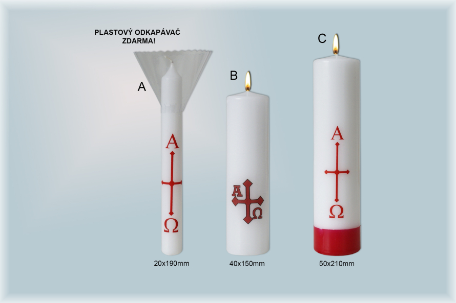 Svíce kostelní velikonoční  s potiskem