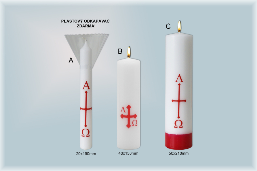Svíce kostelní velikonoční  s potiskem