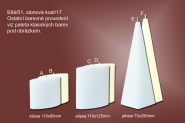 Svíčky tvar elipsa a jehlan