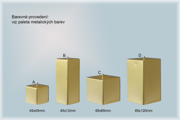 Svíčky krychle a hranoly metalické barvy