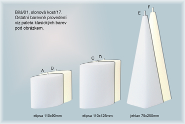 Svíčky tvar elipsa a jehlan