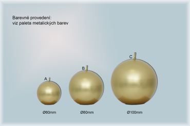 Svíčky koule metalické barvy