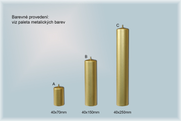 Svíčky válce Ø40mm metal