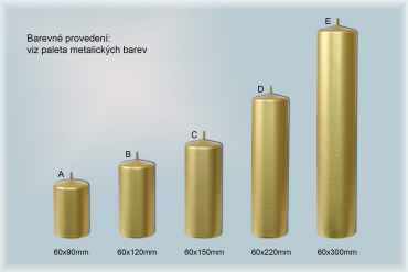 Svíčky válce Ø60mm metal