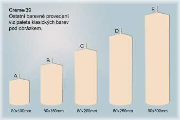 Svíčky válce Ø80mm (creme/39)