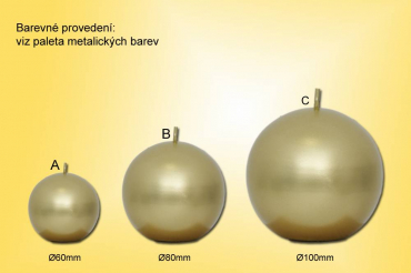 Svíčky koule metalické barvy