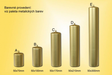 Svíčky válce Ø50mm metal