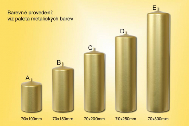 Svíčky válce Ø70mm metal