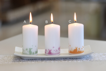 Svíčka "Zajíčci v trávě"